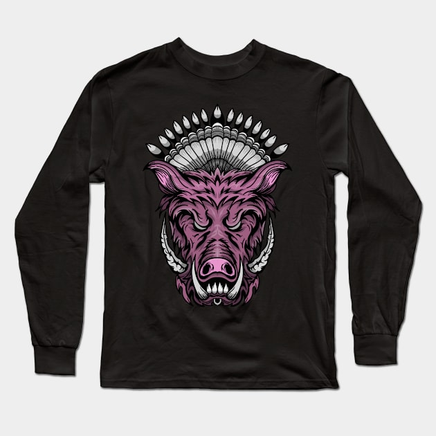 Pig Monster Long Sleeve T-Shirt by Stenau Artwerk